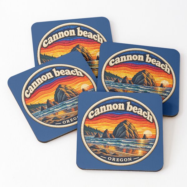 Item preview, Cannon Beach Oregon Embroidered Patch – Vintage Coastal Sunset designed and sold by Swanny's Custom T-shirt and Gift Designs.
