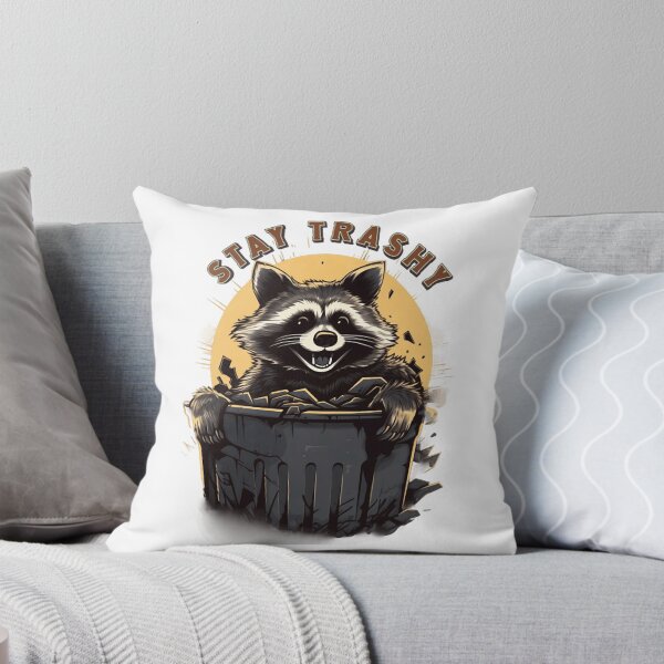 Item preview, Stay Trashy Funny Raccoon Garbage Can designed and sold by BernadetQuinn.