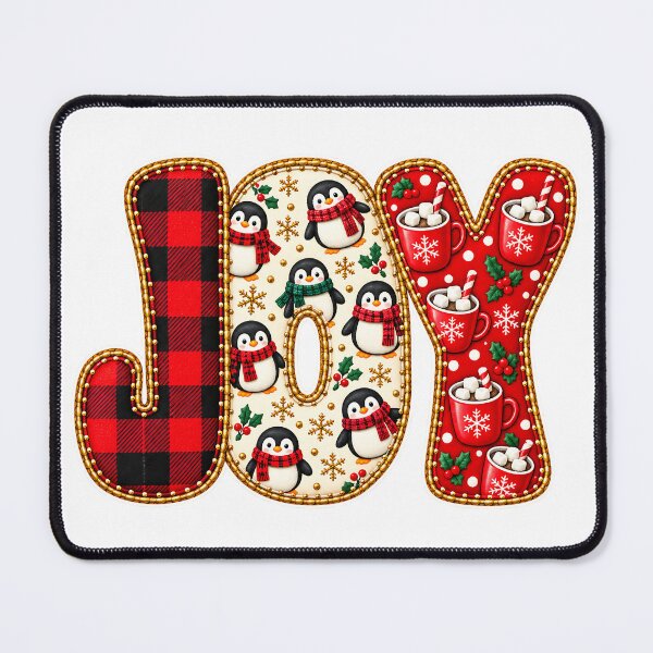 Item preview, Joy Christmas Penguins Hot Cocoa Plaid Holiday designed and sold by DesignArtist.ia.