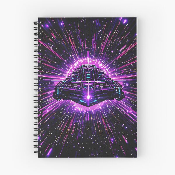 Artikelvorschau, Pixel Spaceship Galaxy, 3D-Rendering, Tiefviolett entworfen und verkauft von Checho30.