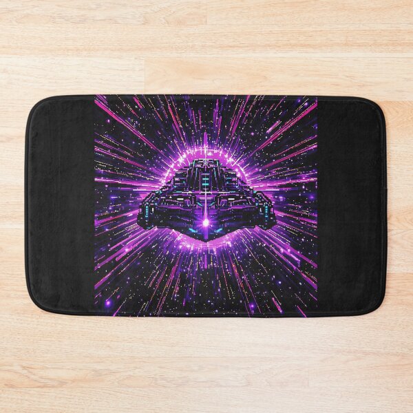 Item preview, Pixel Spaceship Galaxy, 3d Render, Deep Purple designed and sold by Checho30.