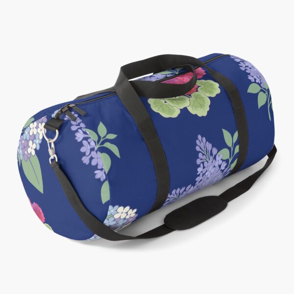 Item preview, Hydrangea Geranium & Butterfly Flower Navy Floral Pattern designed and sold by Britishdelights.