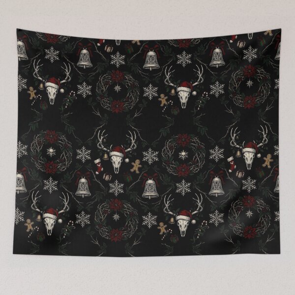 Item preview, "Midnight Yule" - Gothic Christmas Skull & Dark Holiday designed and sold by cabuks.