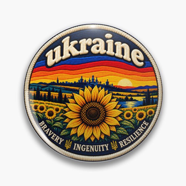 Item preview, Ukraine Embroidered Patch – Blue & Yellow Vintage Flag Design designed and sold by Swanny's Custom T-shirt and Gift Designs.