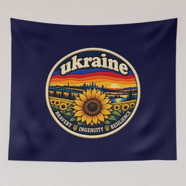 Item preview, Ukraine Embroidered Patch – Blue & Yellow Vintage Flag Design designed and sold by Swanny's Custom T-shirt and Gift Designs.