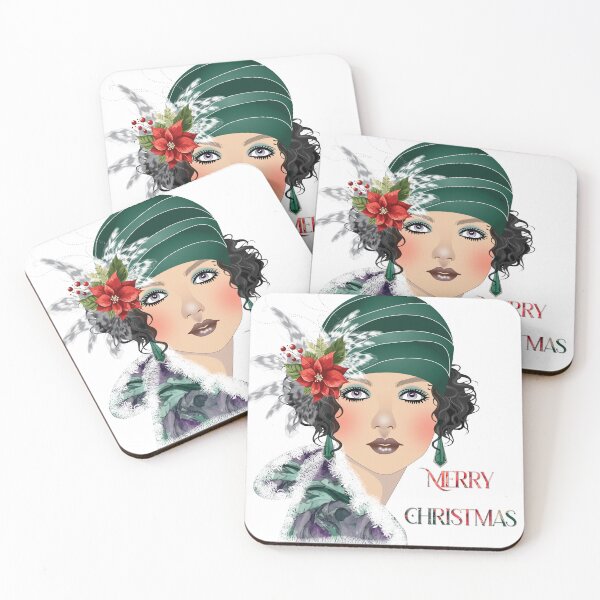 Item preview, Merry Christmas Art Deco vibes designed and sold by Sonia Jones Art.