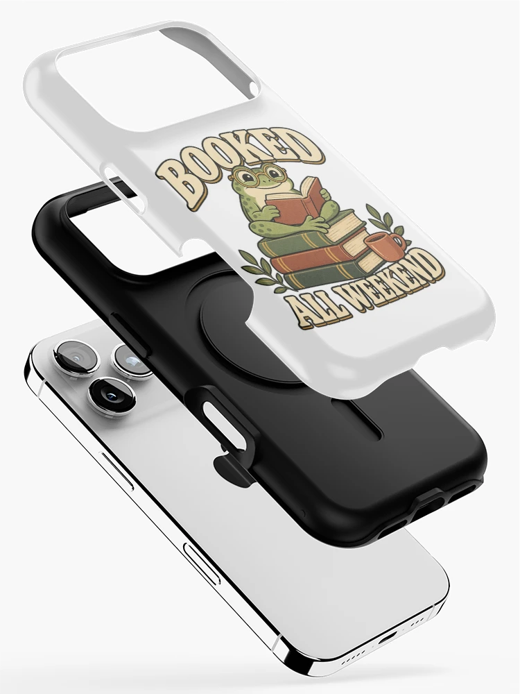 Thumbnail 2 of 4, iPhone Case, Booked All Weekend – Reading Frog designed and sold by Trends Art Creations .