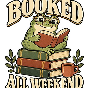 Artwork thumbnail, Booked All Weekend – Reading Frog by Trends Art Creations