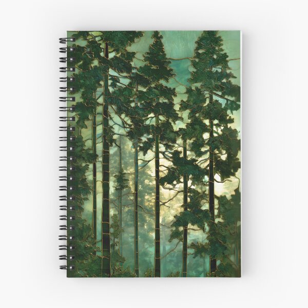 Item preview, Misty Evergreen Pine Forest Stained Glass Art designed and sold by happywkndclub.