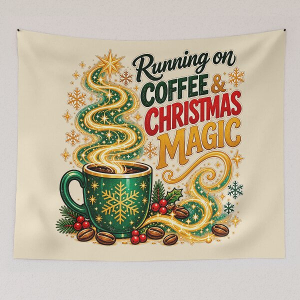 Item preview, Running on Coffee & Christmas Magic – Cozy Holiday Coffee designed and sold by NViora.