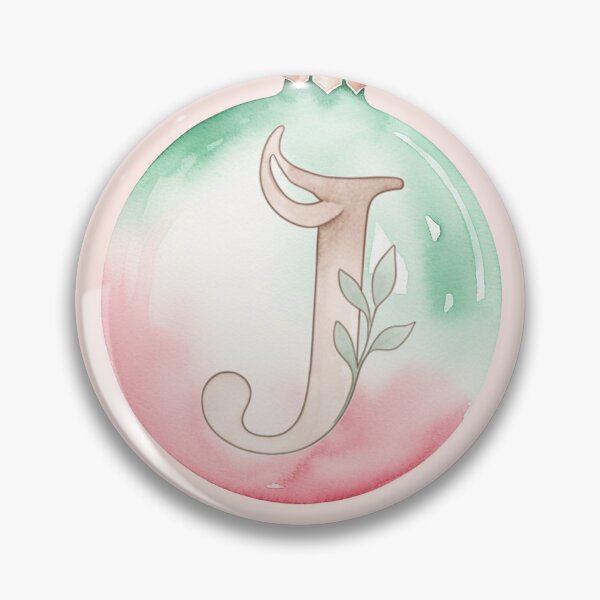 Aperçu de l'œuvre J Monogramme Rose Pastel Aquarelle Nœuds de Noël Cerf Cadeaux créée et vendue par Feeling Artsy.