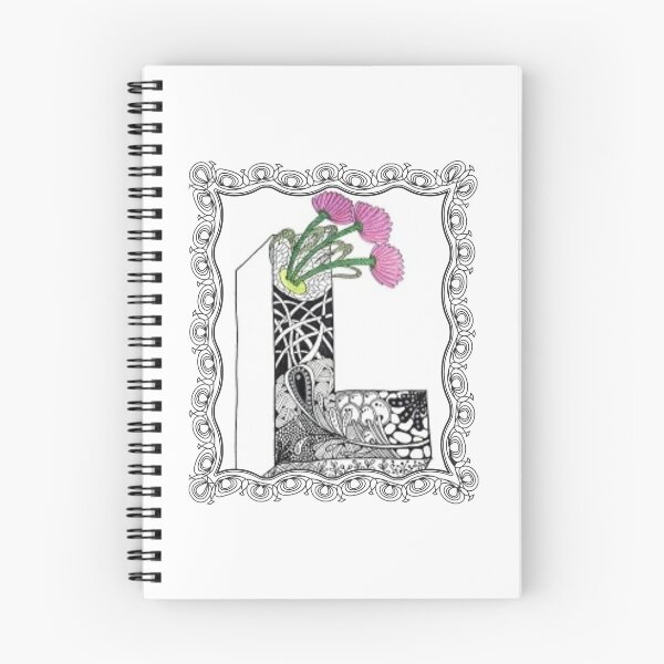 Item preview, Letter L - Illuminated Initial with Pink Flowers in Ornate Frame designed and sold by The Outlier Studio.