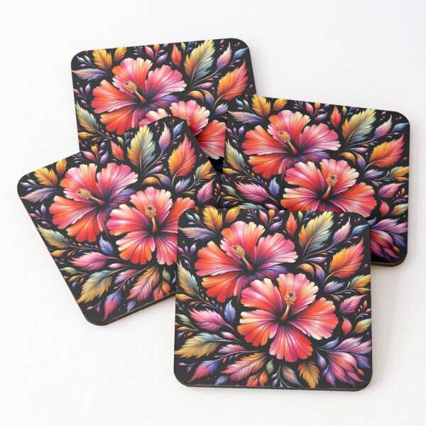 Item preview, Elegant Hibiscus Tropical Flower Fantasy on Black Shapes Mania  designed and sold by Shapes-Mania.