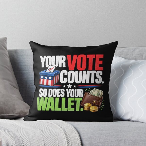 Aperçu de l'œuvre Votre vote compte. Votre portefeuille aussi. créée et vendue par signshirtz.