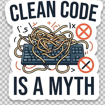 Artwork thumbnail, Clean Code is a Myth - Spaghetti Code Programmer Sticker by Kushwaha18