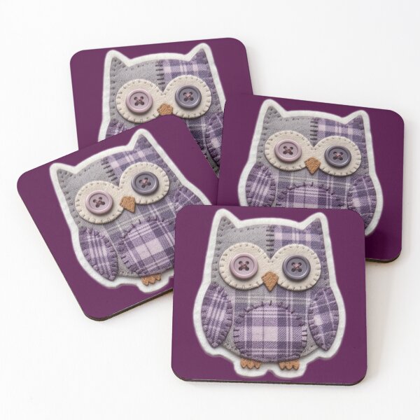 Item preview, Cute Felt Owl Stitched Patchwork Halloween Art designed and sold by KPT Art & Design.