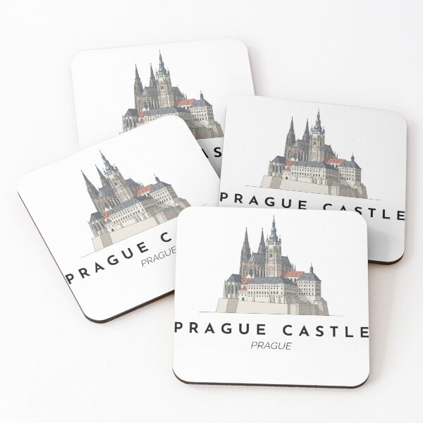 Aperçu de l'œuvre Illustration minimaliste du château de Prague – Prague, République tchèque créée et vendue par DesignMaxa.