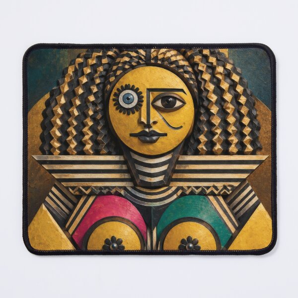 Item preview, African Tribal Goddess Geometric Cubist Art designed and sold by MoArtShop.