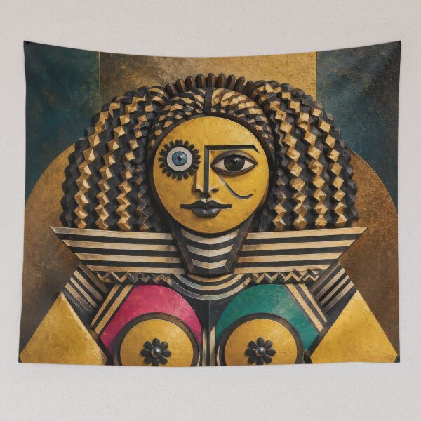 Item preview, African Tribal Goddess Geometric Cubist Art designed and sold by MoArtShop.