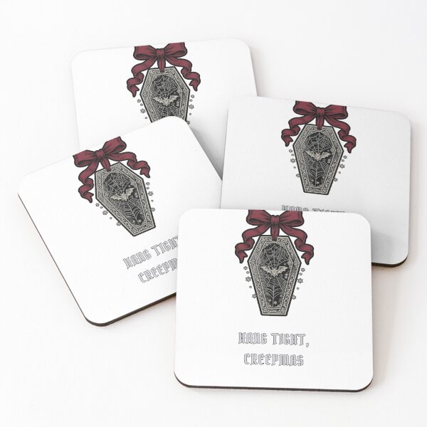 Item preview, Hang Tight Creepmas Coffin Ornament Sticker designed and sold by rallyandthread.