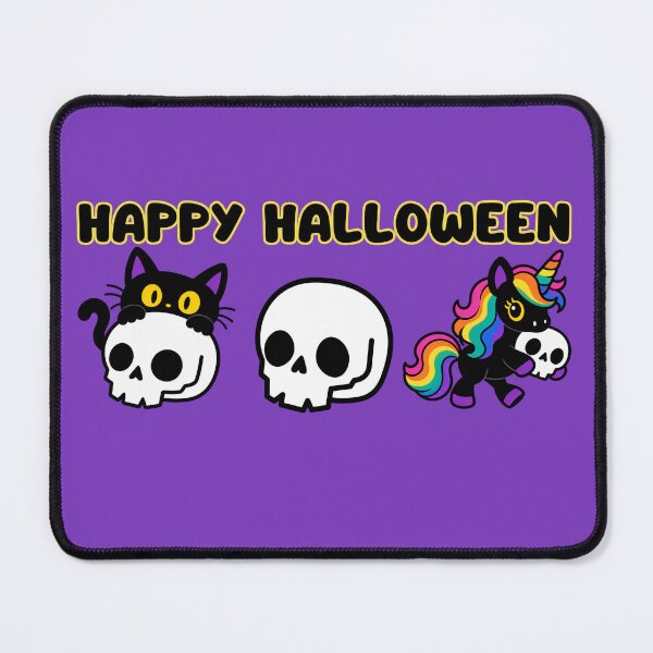 Item preview, Black Cat and Rainbow Unicorn – Gothic Kawaii Halloween designed and sold by Britishdelights.