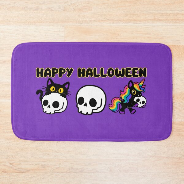 Item preview, Black Cat and Rainbow Unicorn – Gothic Kawaii Halloween designed and sold by Britishdelights.