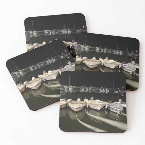 Item preview, Night Marina Boats Harbour Portugal designed and sold by Marino4ka.