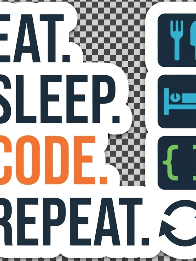 Thumbnail 4 of 4, iPhone Case, Eat Sleep Code Repeat - Programmer Developer Sticker designed and sold by Kushwaha18.