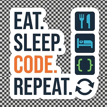 Artwork thumbnail, Eat Sleep Code Repeat - Programmer Developer Sticker by Kushwaha18