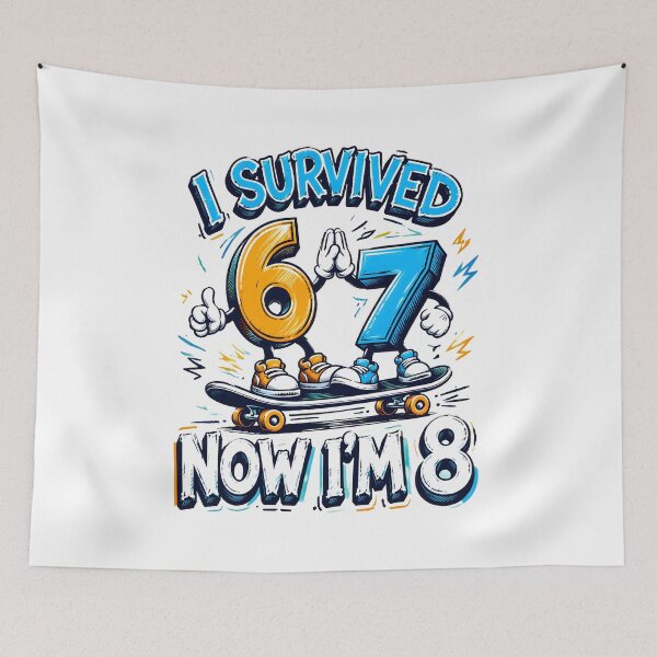 Item preview, I Survived 6 7 Now I'm 8 Birthday Tee designed and sold by MLETEM-P.
