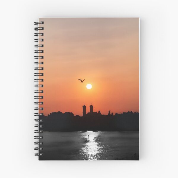 Item preview, Wave of freedom, Silhouette Skyline Sunset City, Sky, Bird, Nature, Evening, Moody Art designed and sold by WaveOfSoul.