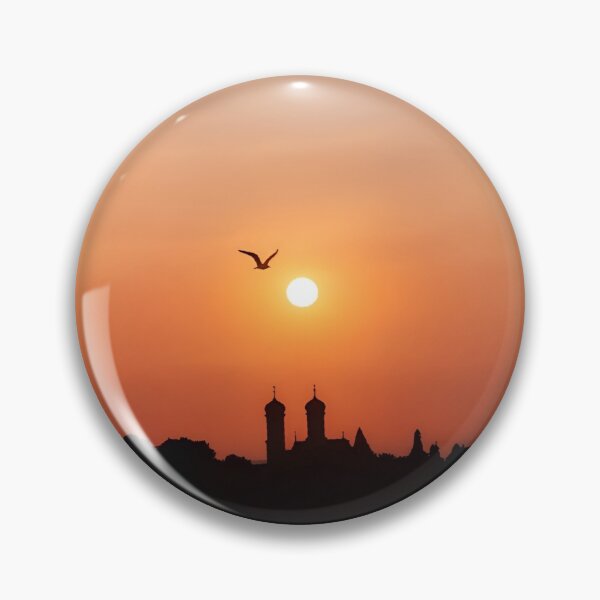Artikelvorschau, Wave of freedom, Silhouette Skyline Sunset City, Sky, Bird, Nature, Evening, Moody Art entworfen und verkauft von WaveOfSoul.