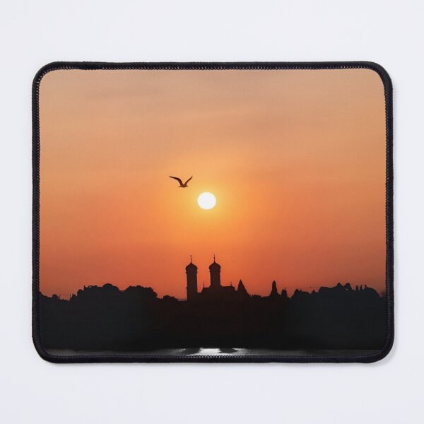 Item preview, Wave of freedom, Silhouette Skyline Sunset City, Sky, Bird, Nature, Evening, Moody Art designed and sold by WaveOfSoul.