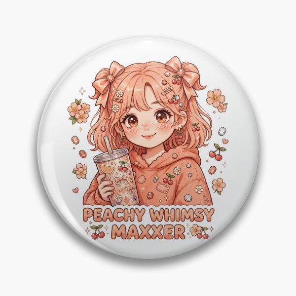 Item preview, Peachy Whimsy Maxxer Cute Anime Girl Sticker - Kawaii Peach Girl with Tumbler Coquette Cherry Aesthetic Gen Z designed and sold by GenZPopStudio.
