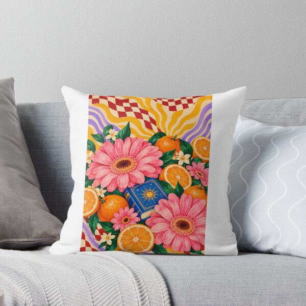 Item preview, Bohemian citrus flowers and wavy checkerboard designed and sold by sasaPRO.