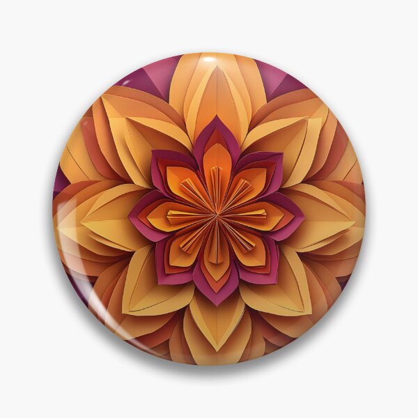 Item preview, Lotus Mandala, 3d Render, Warm Amber And designed and sold by Checho30.