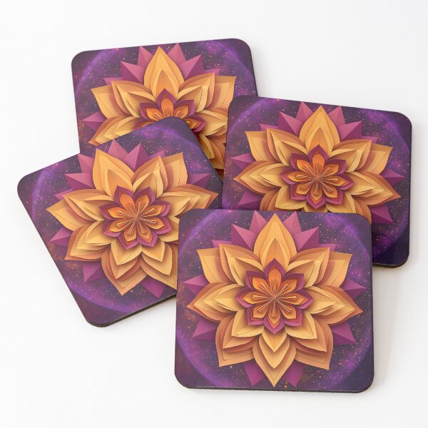 Item preview, Lotus Mandala, 3d Render, Warm Amber And designed and sold by Checho30.