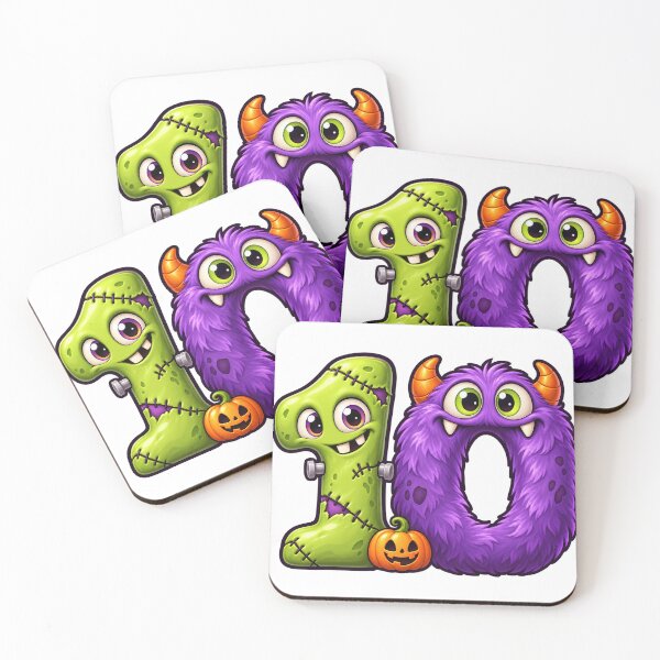 Item preview, Cute Spooky Halloween Number 10 - Monster Duo designed and sold by The198X.