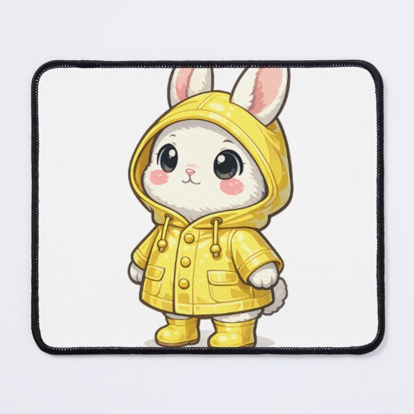 Item preview, Kawaii bunny in a yellow raincoat designed and sold by LongIslandDesgn.