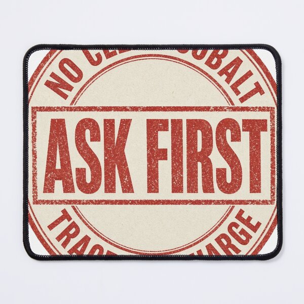 Item preview, Ask First Trace the Charge - No Clean Cobalt Stamp designed and sold by Acta Diurna Supply.