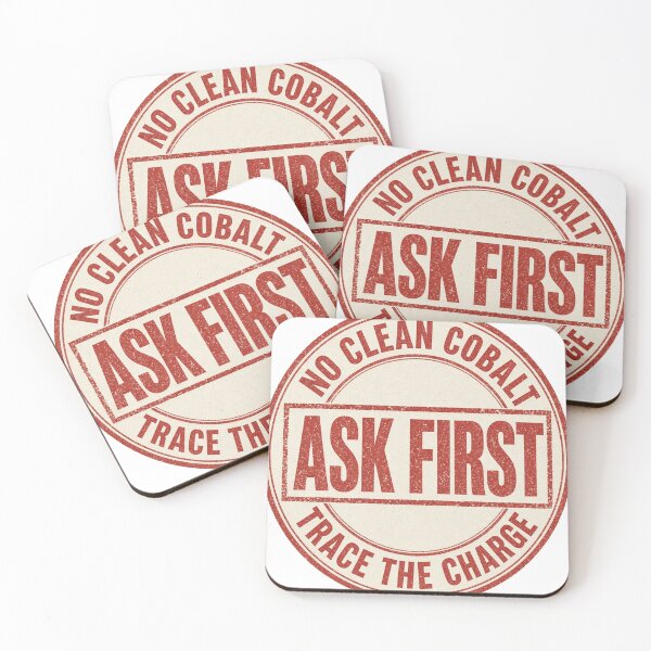 Item preview, Ask First Trace the Charge - No Clean Cobalt Stamp designed and sold by Acta Diurna Supply.