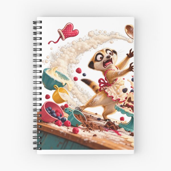 Item preview, Funny Meerkat Baking Chaos Cute Weird Animal Illustration for Shirts Stickers Mugs and Gifts designed and sold by Oddly Tiny Zoo.