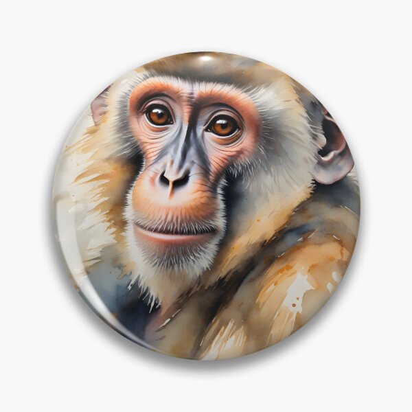 Item preview, Expressive Watercolor Monkey Portrait designed and sold by Hackl20.