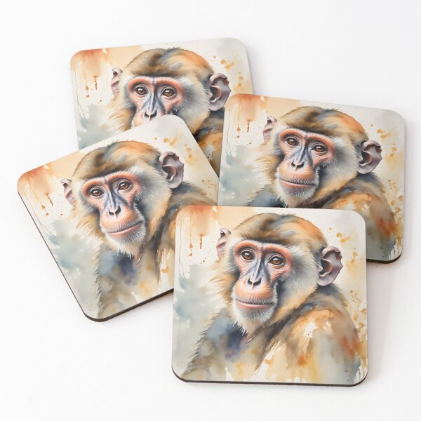 Item preview, Expressive Watercolor Monkey Portrait designed and sold by Hackl20.