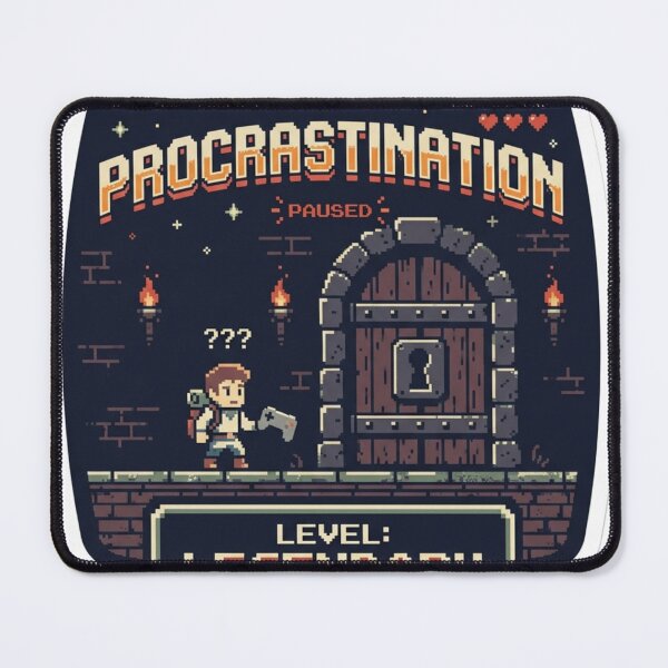 Item preview, Procrastination Level Legendary – Funny Retro Gaming Sticker designed and sold by Spiking11.