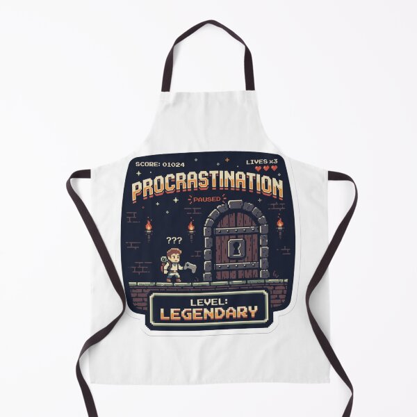 Item preview, Procrastination Level Legendary – Funny Retro Gaming Sticker designed and sold by Spiking11.