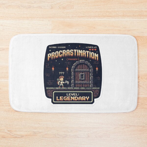 Item preview, Procrastination Level Legendary – Funny Retro Gaming Sticker designed and sold by Spiking11.