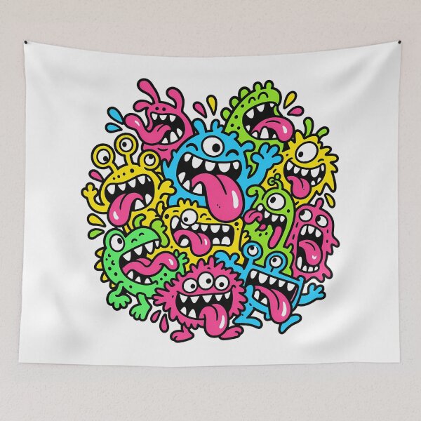 Aperçu de l'œuvre Crazy Teeth and Tongues Monster Crew créée et vendue par Thai Vibe Studio.