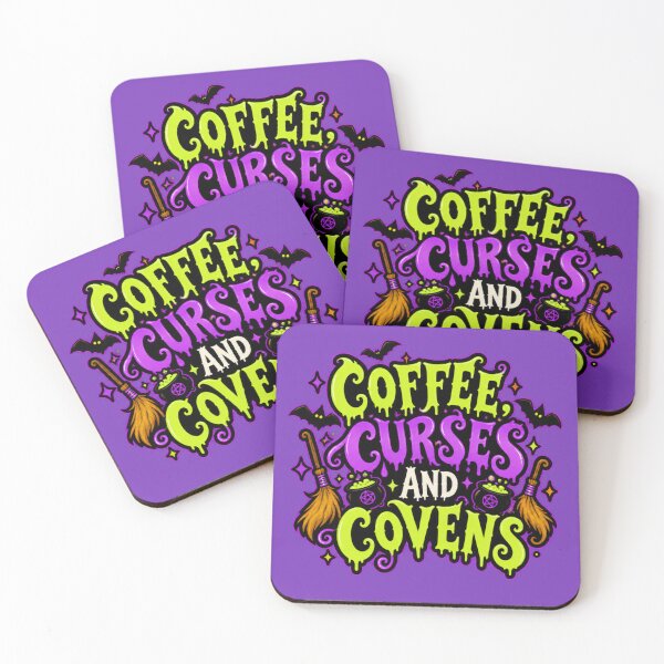 Item preview, Coffee Curses and Covens – Retro Gothic Witch Halloween designed and sold by Britishdelights.