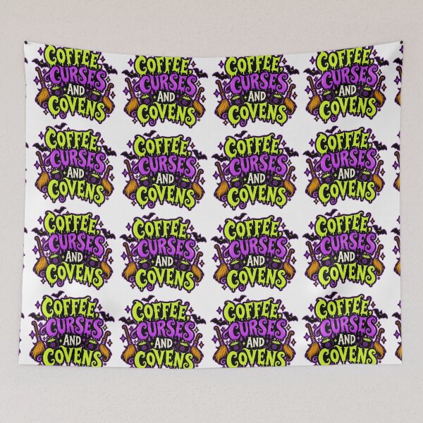 Item preview, Coffee Curses and Covens – Retro Gothic Witch Halloween designed and sold by Britishdelights.